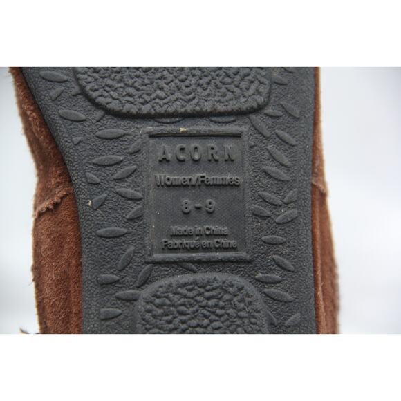 Acorn Bootie Slipper Womens Size 8-9 Brown Chocolate Owl Faux Fur Forest A10079 - Picture 8 of 8